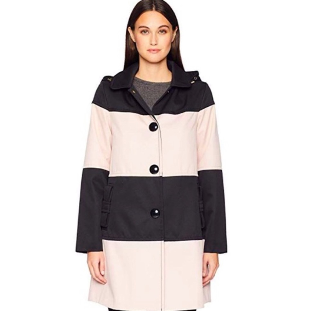 Kate Spade Coat Colorblock Trench Raincoat Small